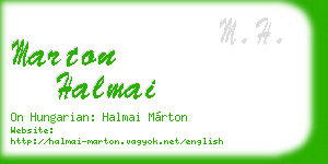 marton halmai business card